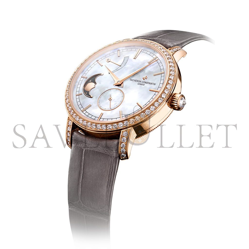 VACHERON CONSTANTIN TRADITIONNELLE SERIES MOON PHASES 36MM PINK GOLD WATCH 83570/000R-9915